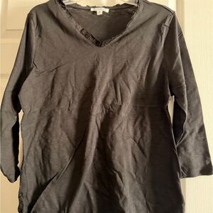 NorthStyle Charcoal Long Sleeve V-Neck Top
